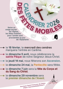 2026-Calendrier des Fêtes mobiles